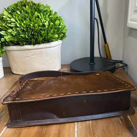 2002 Coach Vintage Y2K Brown Calfhair Stitched Shoulder Bag - Picture 4 of 16